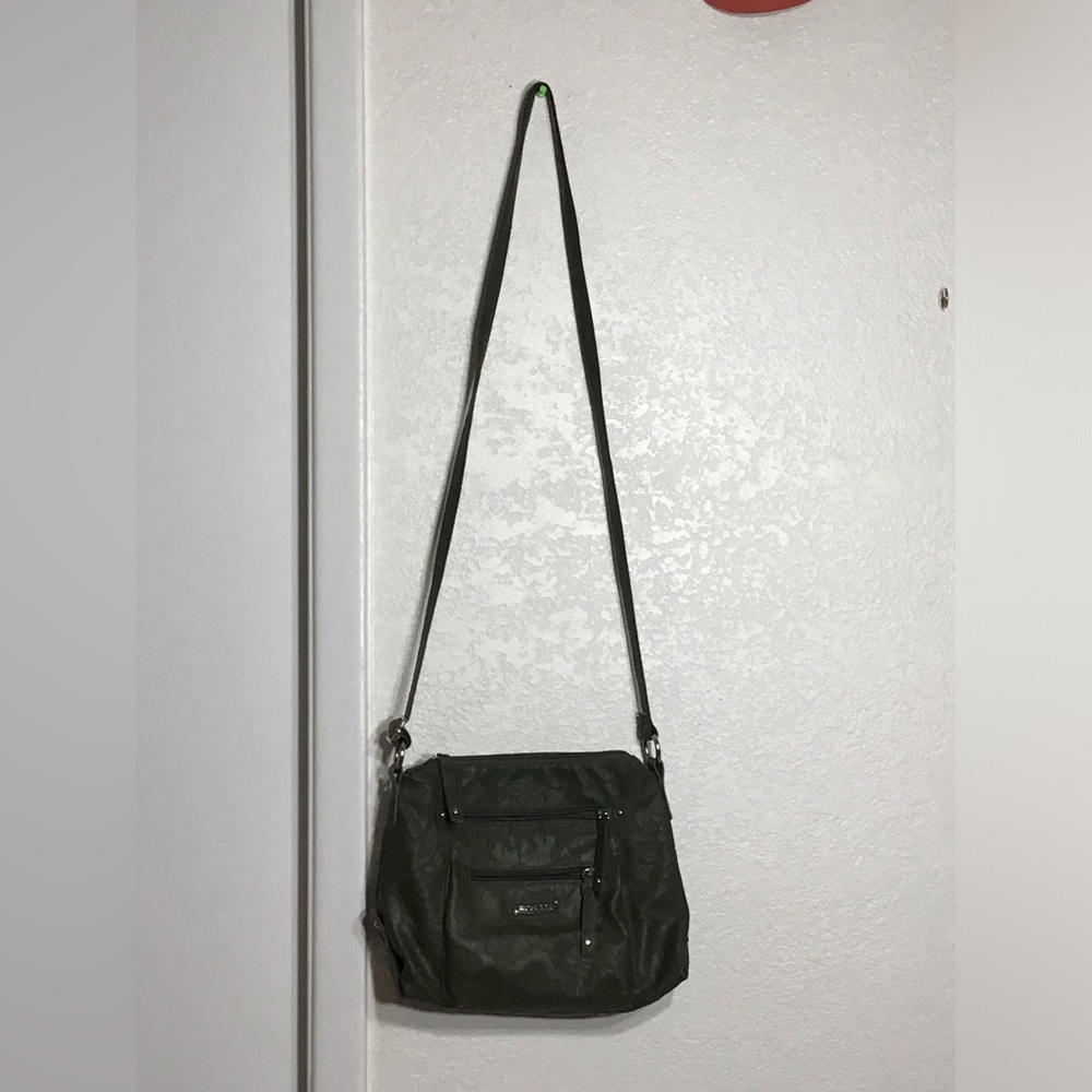 VINTAGE 90s ROSETTI Purse Women’s Crossbody Faux Leather Green Medium 5 Pockets